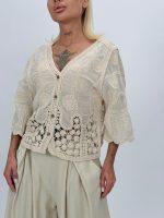 Cardigan scurt cu broderie - imagine 7