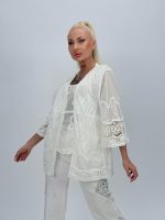 Blazer din bumbac cu broderie - imagine 2