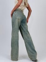 Jeans | Blug wide leg cu ștrasuri - imagine 11