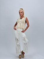 Vestă croșetată cu franjuri - imagine 5