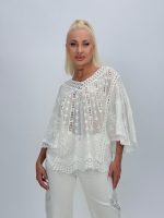 Bluză din bumbac cu broderie - imagine 2