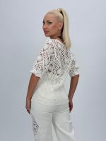 Bluză croșetată cu mânecă scurtă - imagine 4