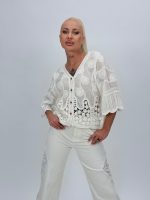 Cardigan scurt cu broderie