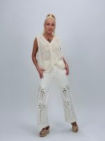 Vestă din bumbac cu broderie - imagine 9