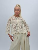 Bluză croșetată cu nasturi decorativi - imagine 6