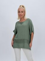 Bluză oversized cu broderie - imagine 8