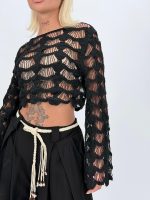 Bluză scurtă croșetată - imagine 12