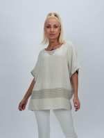 Bluză oversized cu broderie - imagine 4