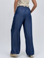Pantalon wide leg din lyocell cu curea - imagine 6