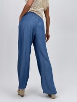 Pantalon wide leg din lyocell cu curea - imagine 12