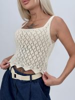 Top croșetat din bumbac - imagine 2
