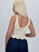 Top croșetat din bumbac - imagine 3