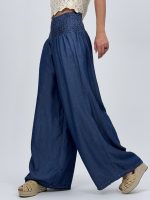 Pantalon din lyocell cu betelie elastică - imagine 9