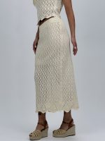 Fustă bej croșetată - imagine 4