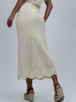 Fustă bej croșetată - imagine 5