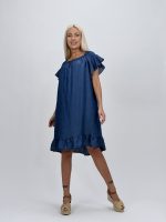 Rochie din lyocell cu volane - imagine 5