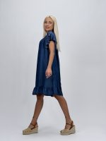 Rochie din lyocell cu volane - imagine 7