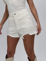 Jeans | Blug scurt cu ștrasuri și rupturi - imagine 3