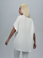 Bluză oversized cu buzunar brodat - imagine 4