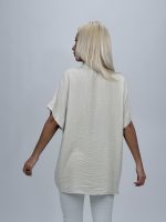 Bluză oversized cu buzunar brodat - imagine 9