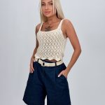 Top croșetat din bumbac