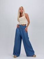 Pantalon din lyocell cu betelie elastică - imagine 2