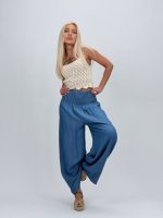 Pantalon din lyocell cu betelie elastică