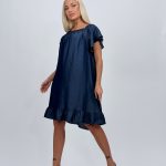 Rochie din lyocell cu volane