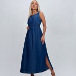 Rochie din lyocell cu bretele