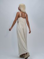 Rochie lungă din în cu broderie în talie - imagine 5