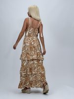 Rochie lungă cu imprimeu și volane - imagine 4