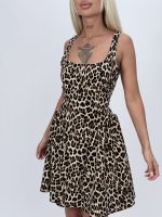 Rochie scurtă cu ștrasuri, spate gol și fundă mare - imagine 4