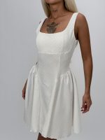 Rochie scurtă cu ștrasuri, spate gol și fundă mare - imagine 10