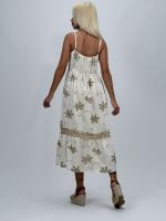 Rochie lungă cu bretele și broderie - imagine 6