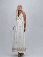 Rochie lungă cu broderie aurie - imagine 2