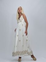 Rochie lungă cu broderie aurie - imagine 3