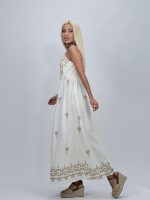 Rochie lungă cu broderie aurie - imagine 4