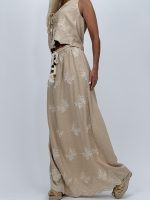 Fustă lungă brodată cu șnur accesorizat - imagine 19