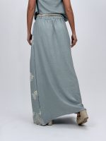 Fustă lungă brodată cu șnur accesorizat - imagine 15