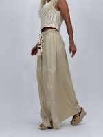 Fustă lungă brodată cu șnur accesorizat - imagine 6