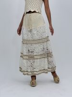 Fustă lungă cu dantelă și broderie - imagine 5