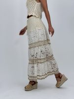 Fustă lungă cu dantelă și broderie - imagine 6