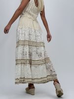 Fustă lungă cu dantelă și broderie - imagine 7