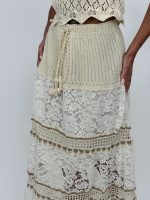 Fustă lungă cu dantelă și broderie - imagine 8