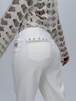 Jeans | Blug wide leg cu broderie - imagine 10