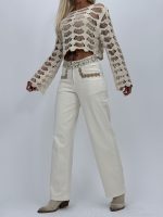 Jeans | Blug wide leg cu broderie - imagine 6