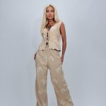 Set pantalon și vestă cu broderie