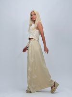 Fustă lungă brodată cu șnur accesorizat - imagine 4