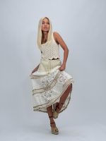 Fustă lungă cu dantelă și broderie - imagine 2