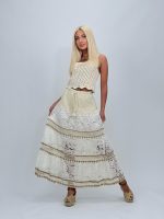 Fustă lungă cu dantelă și broderie - imagine 3